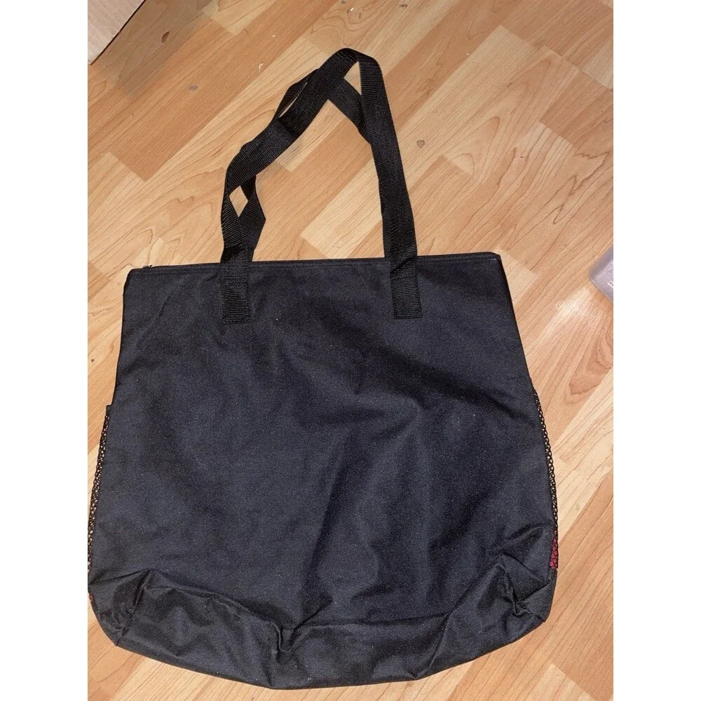 Disney Cruise Line Castaway Club Beach Bag Tote Red and Black With Mesh Pockets